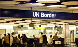 UK Border control at Terminal 5 Heathrow