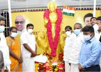 பாரதமாதாவுக்கு சிலை திறந்த திமுக அமைச்சர்கள்!