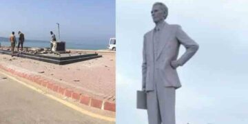 பாகிஸ்தானில் முகமது அலி ஜின்னாவில் சிலை வெடிகுண்டு வைத்து தகர்ப்பு!