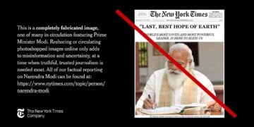 மோடி பற்றிய போலிச் செய்தி நியூயார்க் டைம்ஸ் மறுப்பு!